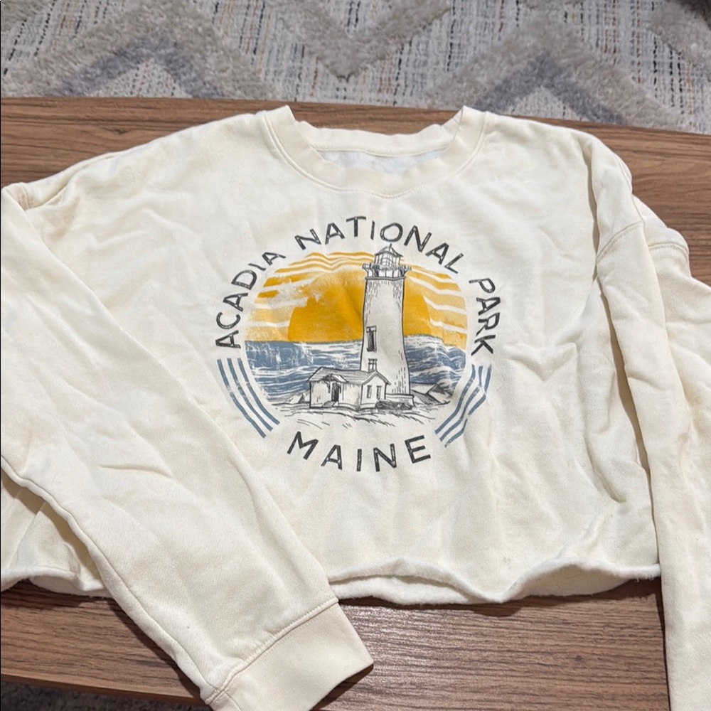 Cropped Acadia National Park Maine Sweatshirt